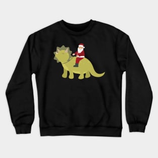 Santa riding a dinosaur Crewneck Sweatshirt